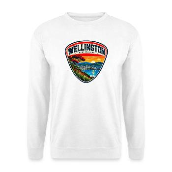 Wellington - New Zealand - Neuseeland - Aotearoa - Unisex Pullover - Weiß - Vorne - Alina (178cm) & Michal (187cm)