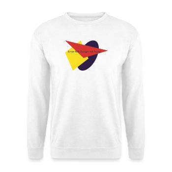 Nerd-Humor - Error 404: Design not found - Unisex Pullover - Weiß - Vorne - Alina (178cm) & Michal (187cm)