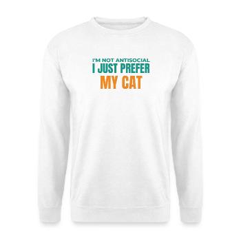 Katzenliebhaber Antisoziales T-Shirt - Unisex Pullover - Weiß - Vorne - Alina (178cm) & Michal (187cm)