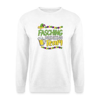 Fasching Drinking Team – Bier & Party - Unisex Pullover - Weiß - Vorne - Alina (178cm) & Michal (187cm)