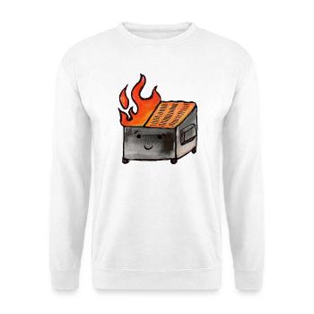 Flaming Toaster Cartoon Cozy Kitchen - Unisex Pullover - Weiß - Vorne - Alina (178cm) & Michal (187cm)