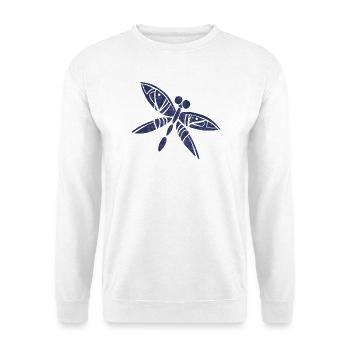 Violette Libellen-Aquarell - Unisex Pullover - Weiß - Vorne - Alina (178cm) & Michal (187cm)