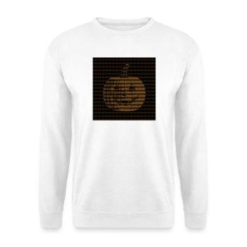 ascii-kunst-Kürbis - Unisex Pullover - Weiß - Vorne - Alina (178cm) & Michal (187cm)