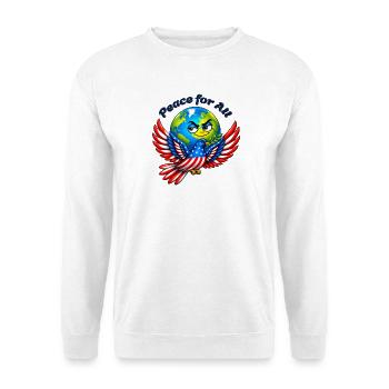 Frieden für alle – USA - Unisex Pullover - Weiß - Vorne - Alina (178cm) & Michal (187cm)