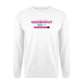 Achtung: Crashout lädt - Unisex Pullover - Weiß - Vorne - Alina (178cm) & Michal (187cm)