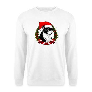 Weihnachtsmann Stinktier - Unisex Pullover - Weiß - Vorne - Alina (178cm) & Michal (187cm)