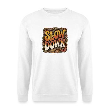 Slow Down Vintage - Unisex Pullover - Weiß - Vorne - Alina (178cm) & Michal (187cm)
