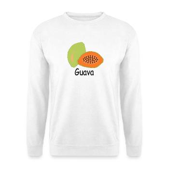 Papaya Tropenfrucht Motiv - Unisex Pullover - Weiß - Vorne - Alina (178cm) & Michal (187cm)