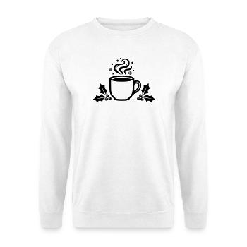 Winter Tasse Ilex Grafik - Unisex Pullover - Weiß - Vorne - Alina (178cm) & Michal (187cm)