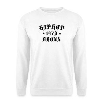 Hip Hop 70er Bronx - Unisex Pullover - Weiß - Vorne - Alina (178cm) & Michal (187cm)