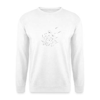 Dunkle Wildgrasblumen - Unisex Pullover - Weiß - Vorne - Alina (178cm) & Michal (187cm)