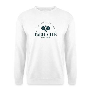 Padel Club Play Hard Stay Sharp Sport - Unisex Pullover - Weiß - Vorne - Alina (178cm) & Michal (187cm)