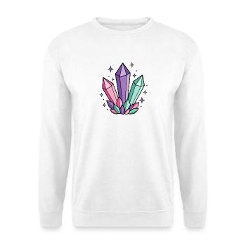 Magische Kristalle mit Funkeln T-Shirt Design - Unisex Pullover - Weiß - Vorne - Alina (178cm) & Michal (187cm)