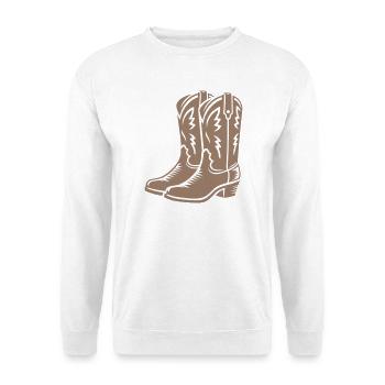 Cowboystiefel Westernstiefel Stiefel Line Dance - Unisex Pullover - Weiß - Vorne - Alina (178cm) & Michal (187cm)