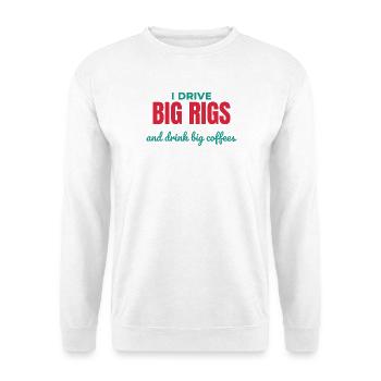 Big Rig Kaffee-Aktion - Unisex Pullover - Weiß - Vorne - Alina (178cm) & Michal (187cm)