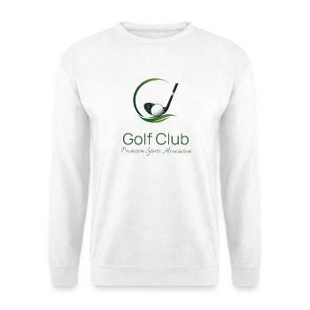 Golf Club Golfer Golfsport Emblem - Unisex Pullover - Weiß - Vorne - Alina (178cm) & Michal (187cm)