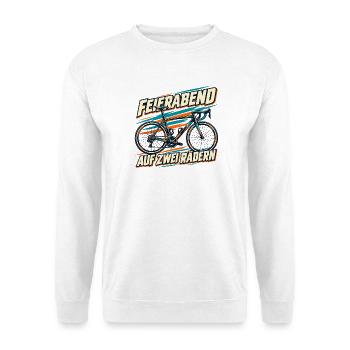 Rennrad Feierabend - Unisex Pullover - Weiß - Vorne - Alina (178cm) & Michal (187cm)