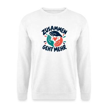 Zusammen geht mehr - Unisex Pullover - Weiß - Vorne - Alina (178cm) & Michal (187cm)