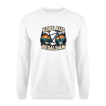 Kopf aus Pedale an - Unisex Pullover - Weiß - Vorne - Alina (178cm) & Michal (187cm)