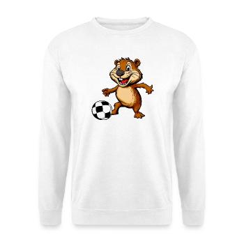 Fussball Biber - Unisex Pullover - Weiß - Vorne - Alina (178cm) & Michal (187cm)
