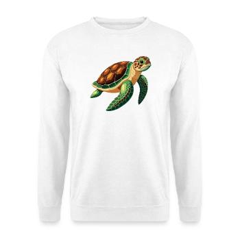 Meeresschildkröte - Unisex Pullover - Weiß - Vorne - Alina (178cm) & Michal (187cm)