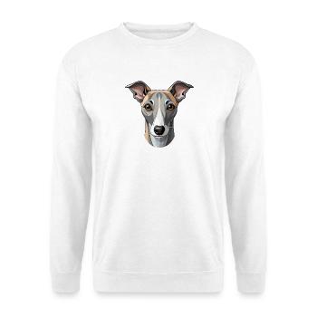 Whippet Dog - Unisex Pullover - Weiß - Vorne - Alina (178cm) & Michal (187cm)