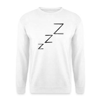Zzz handgezeichnet - Unisex Pullover - Weiß - Vorne - Alina (178cm) & Michal (187cm)
