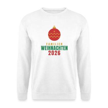 Familien-Weihnachten 2026 – Partnerlook - Unisex Pullover - Weiß - Vorne - Alina (178cm) & Michal (187cm)