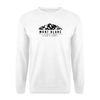 Mont Blanc Wandern Bergsteigen Alpen Silhouette - Unisex Pullover - Weiß - Vorne - Alina (178cm) & Michal (187cm)