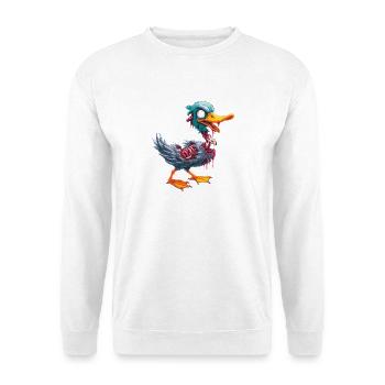Zombie Stockente - Unisex Pullover - Weiß - Vorne - Alina (178cm) & Michal (187cm)