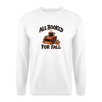 Für den Herbst ist alles ausgebucht - Unisex Pullover - Weiß - Vorne - Alina (178cm) & Michal (187cm)