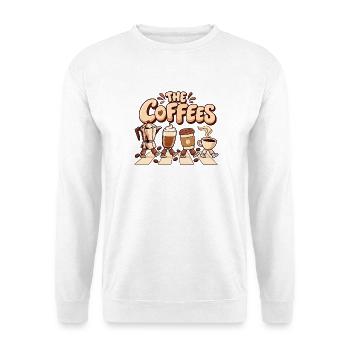 The Coffees: Lustige Kaffeeliebe für Barista-Fans! - Unisex Pullover - Weiß - Vorne - Alina (178cm) & Michal (187cm)