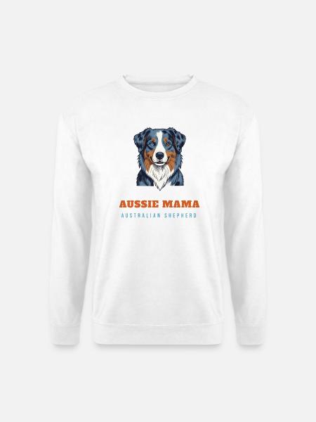 Aussie Mama – Australian Shepherd Hundemama - Unisex Pullover - Weiß