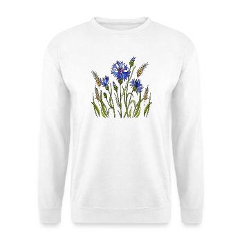 Blumen - Unisex Pullover - Weiß - Vorne - Alina (178cm) & Michal (187cm)