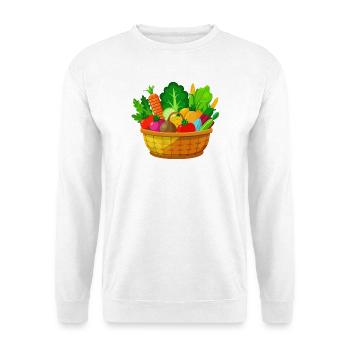 Gemüsekorb - Unisex Pullover - Weiß - Vorne - Alina (178cm) & Michal (187cm)