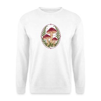Kunst des Pilzfarnkreises - Unisex Pullover - Weiß - Vorne - Alina (178cm) & Michal (187cm)