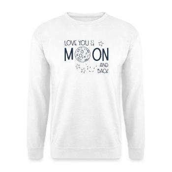 Ich liebe dich bis zum Mond. - Unisex Pullover - Weiß - Vorne - Alina (178cm) & Michal (187cm)