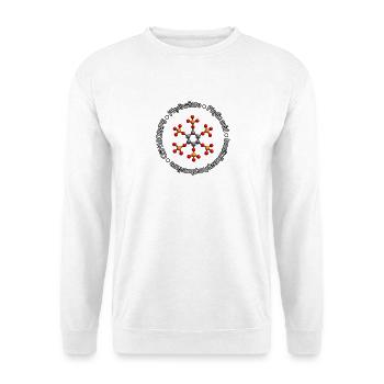 Phytinsäure Molekül  - Unisex Pullover - Weiß - Vorne - Alina (178cm) & Michal (187cm)