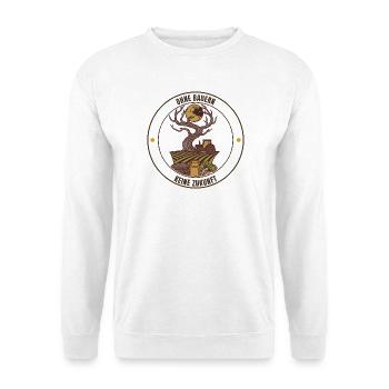 Ohne Bauern keine Zukunft Landwirt Spruch - Unisex Pullover - Weiß - Vorne - Alina (178cm) & Michal (187cm)