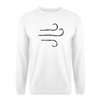 Wind handgezeichnet - Unisex Pullover - Weiß - Vorne - Alina (178cm) & Michal (187cm)