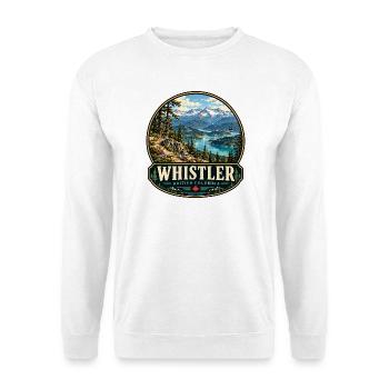 Whistler Kanada Natur Berge Fluss Wald - Unisex Pullover - Weiß - Vorne - Alina (178cm) & Michal (187cm)