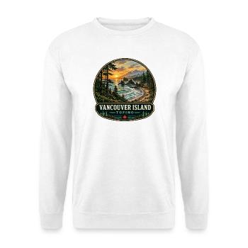 Vancouver Island Tofino Wald Meer Sonnenuntergang - Unisex Pullover - Weiß - Vorne - Alina (178cm) & Michal (187cm)