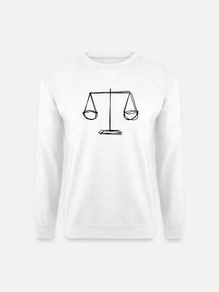 Waage handgezeichnet - Unisex Pullover - Weiß