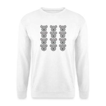 Süßes Koala-Gesicht - Unisex Pullover - Weiß - Vorne - Alina (178cm) & Michal (187cm)