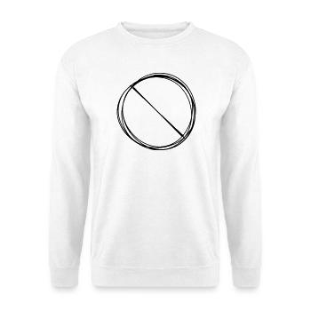Verbotsschild handgezeichnet - Unisex Pullover - Weiß - Vorne - Alina (178cm) & Michal (187cm)