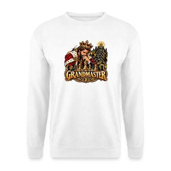 Schach Großmeister - Design für alle Schachfreunde - Unisex Pullover - Weiß - Vorne - Alina (178cm) & Michal (187cm)