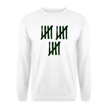 15 Streifen - Unisex Pullover - Weiß - Vorne - Alina (178cm) & Michal (187cm)