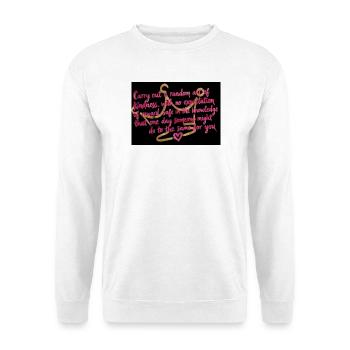 Freundlichkeitsschrift mit Herzband - Unisex Pullover - Weiß - Vorne - Alina (178cm) & Michal (187cm)