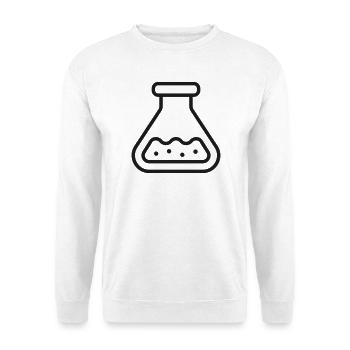 Laborflaschen-Linien-Symbol - Unisex Pullover - Weiß - Vorne - Alina (178cm) & Michal (187cm)