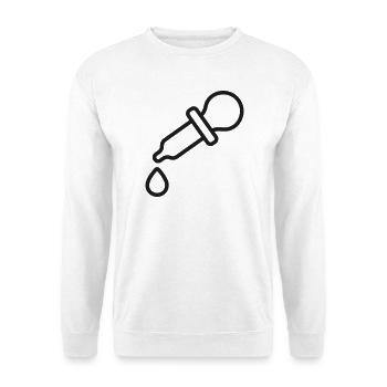 Labor-Dropper-Linien-Symbol - Unisex Pullover - Weiß - Vorne - Alina (178cm) & Michal (187cm)